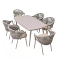 7-Piece Aluminum Outdoor Dining Set with Beige Cushion