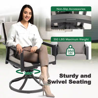 Black 7-Piece Aluminum Outdoor Dining Set with Gray Cushion