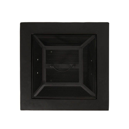 29 In. Dark Gray Square Wood Outdoor Fire Pit