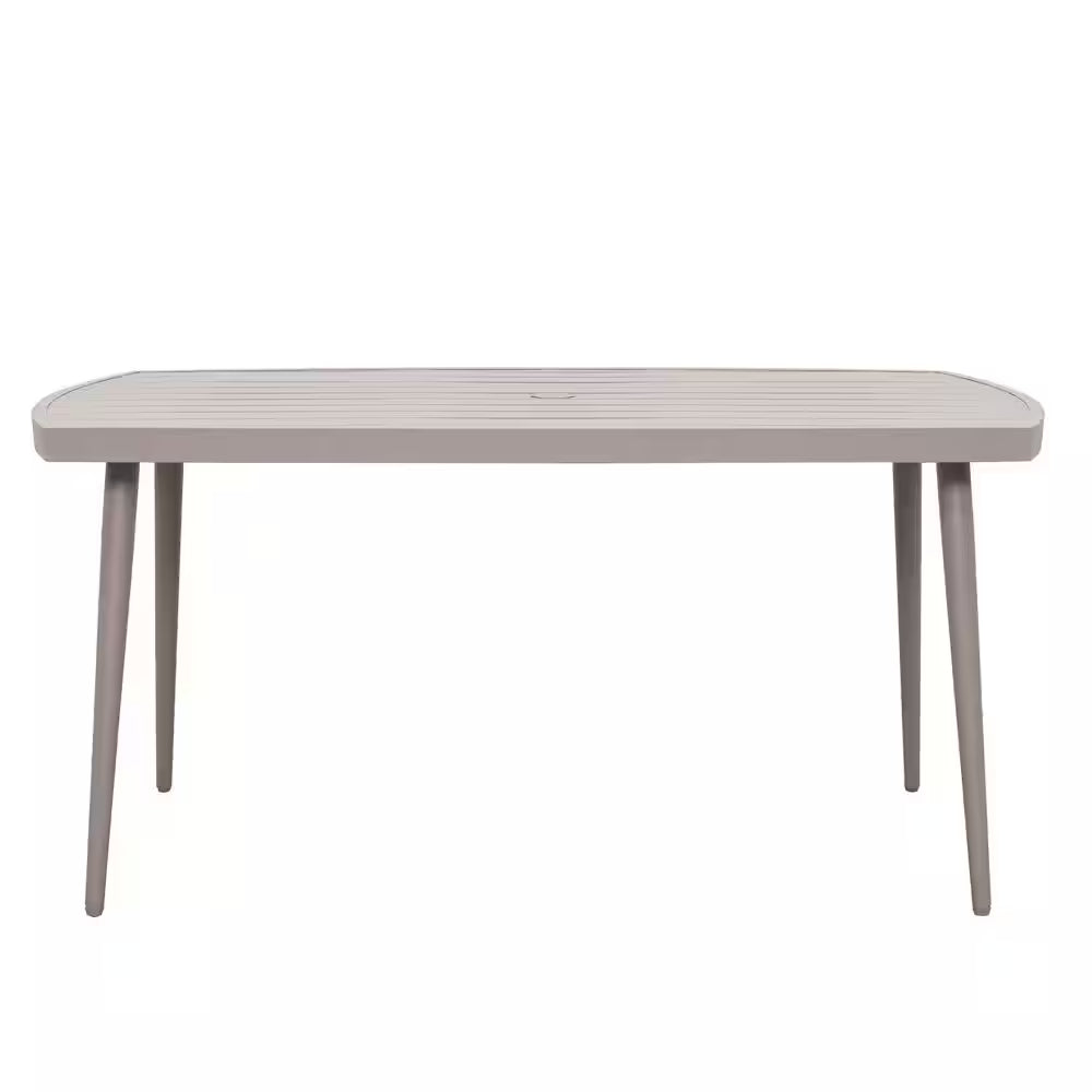 7-Piece Aluminum Outdoor Dining Set with Beige Cushion