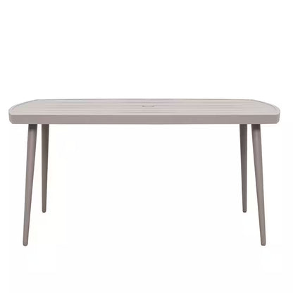 7-Piece Aluminum Outdoor Dining Set with Beige Cushion
