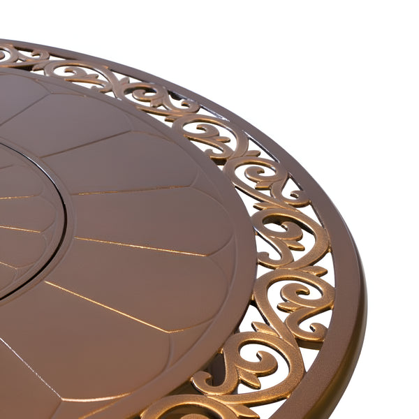 48 In. Aluminum round Decorative Firepit in Bronze