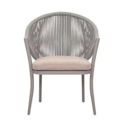 7-Piece Aluminum Outdoor Dining Set with Beige Cushion